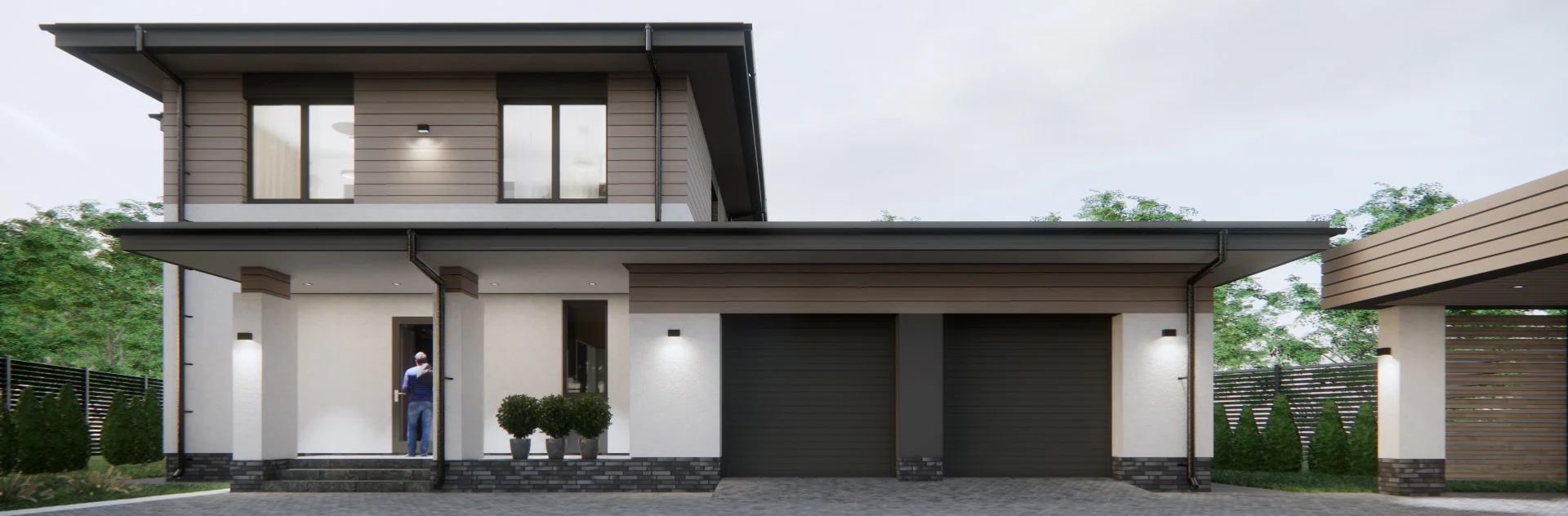 Проект дома с гаражом 258 кв.м