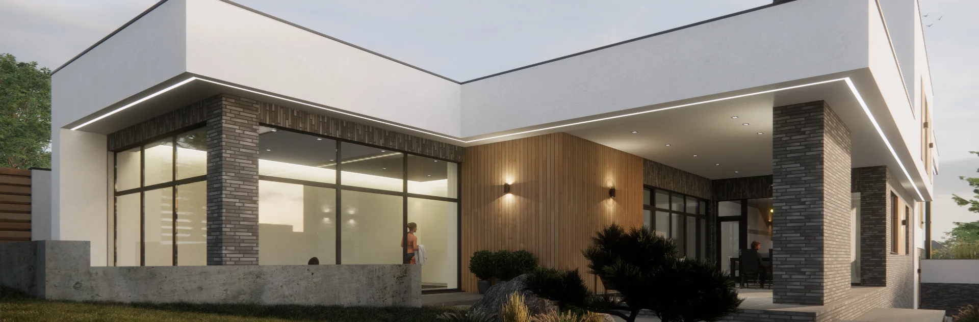 Проект дома на склоне с бассейном 546 кв.м.