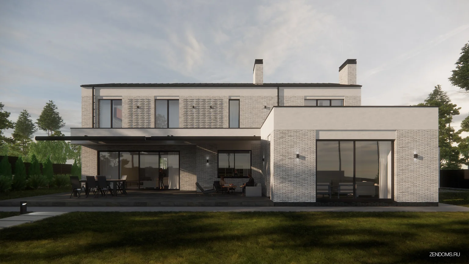 Проект дома с гаражом и террасой 390 кв.м.