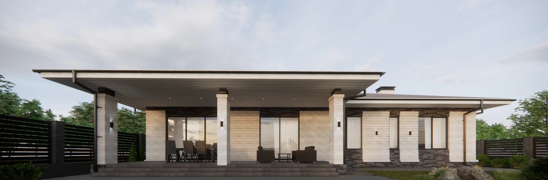 Проект одноэтажного дома 187 кв.м.